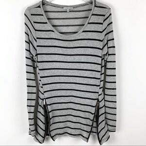 𝅺CHARLOTTE Russe Striped Zip Hem Tunic Size Medium